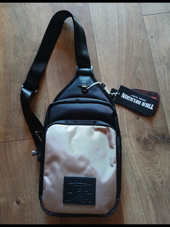 True Religion Other - True Religion Black and Beige Crossbody Sling Bag